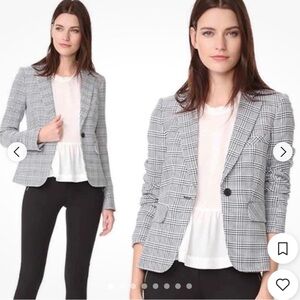 NWT!! Veronica Beard Black and White Plaid Blazer Sz 8 B30